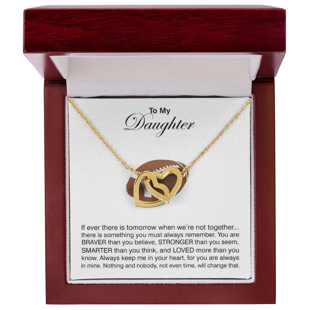 To My Daughter - If There Is Tomorrow Interlocking Hearts Necklace