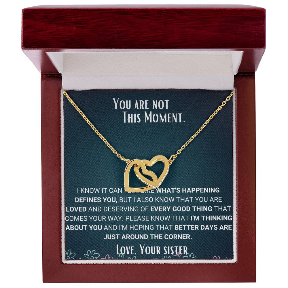 Interlocked Necklace Sympathy Jewelry Sister To Sister Gift Interlocking Hearts Necklace
