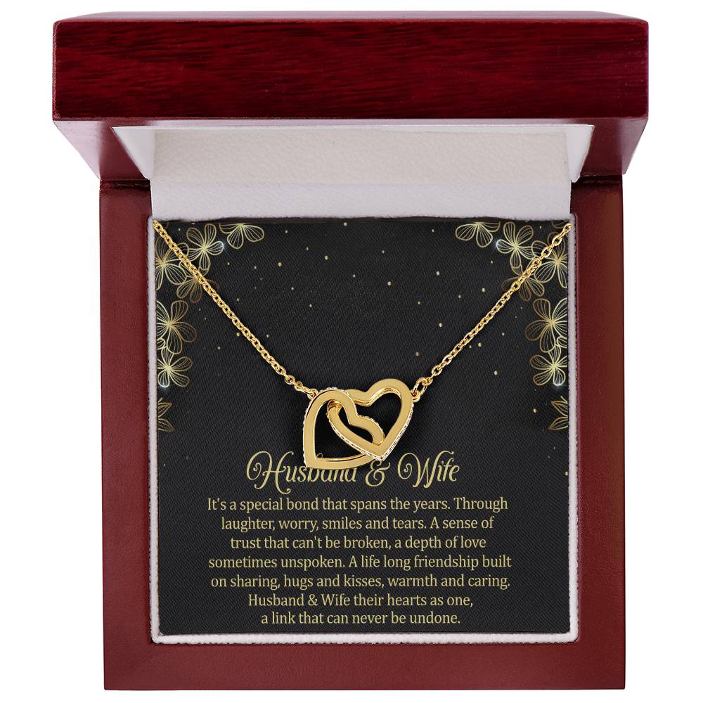Husband & Wife Interlocking Hearts Necklace Message Card