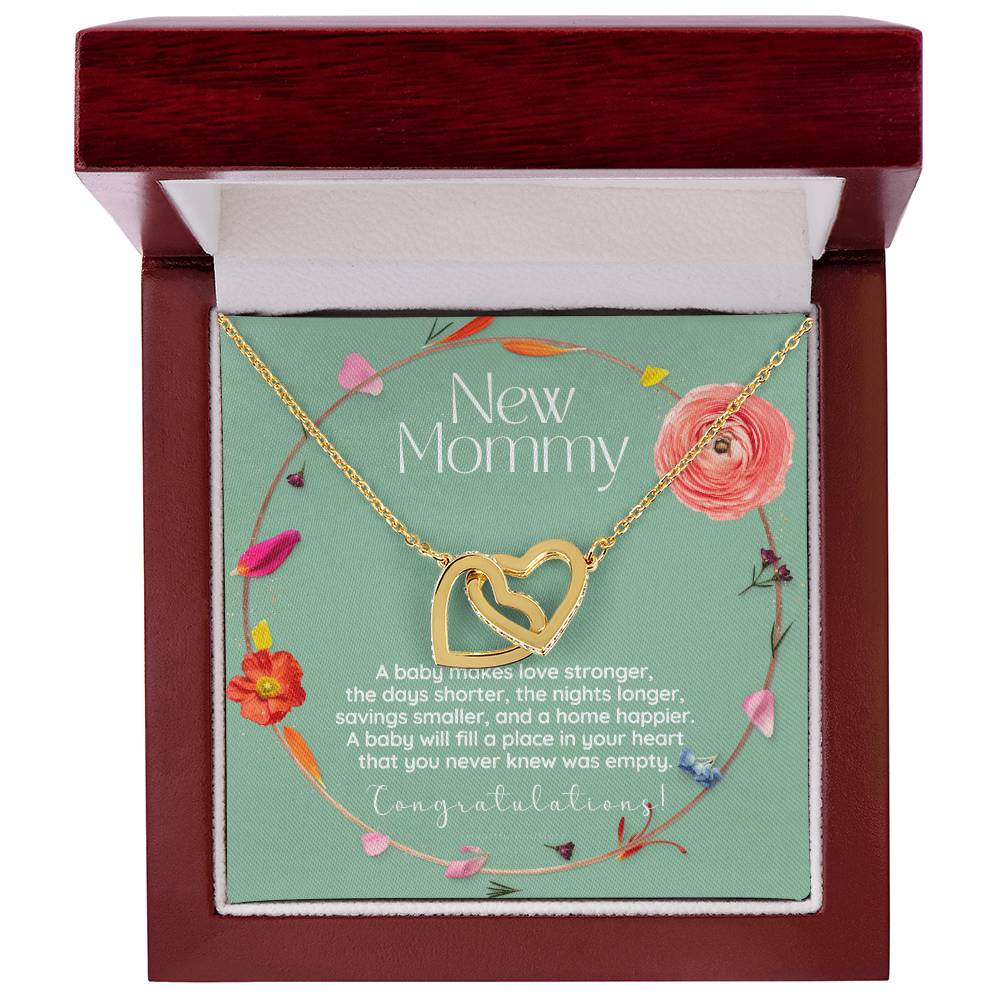 Mom To Be Necklace New Mom Necklace First Time Mom Necklace Pregnancy Gift New Mom Gift New Mommy Gift New Mom Gift Jewelry Interlocking Hearts Necklace