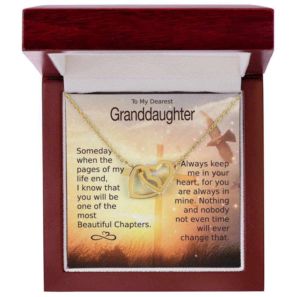To My Granddaughter – Heart Melt Message Interlocking Heart Necklace💓 Interlocking Hearts Necklace
