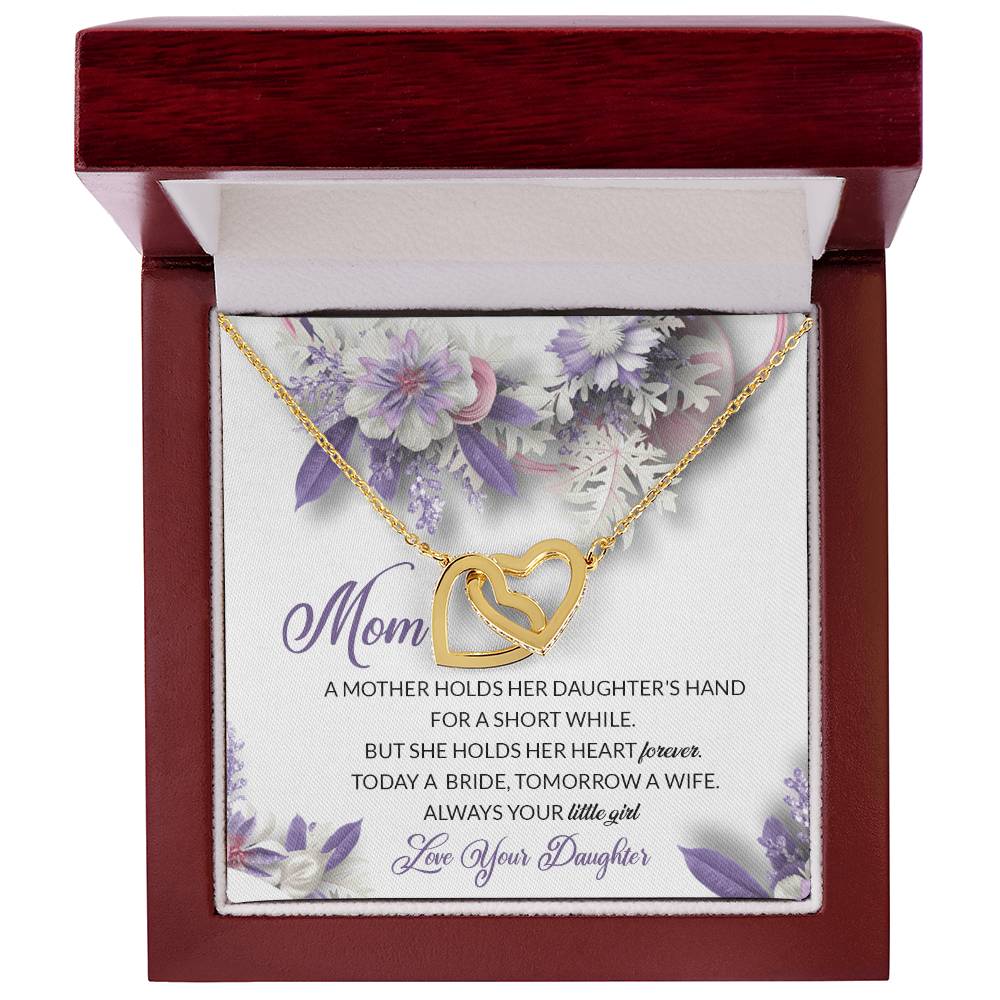 To Mom On My Wedding Day Gift Interlocking Hearts Necklace