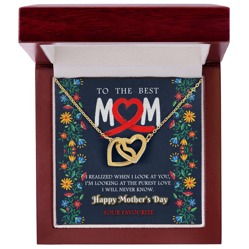 To My Mom Purest Love Love You Always Interlocking Hearts Necklace