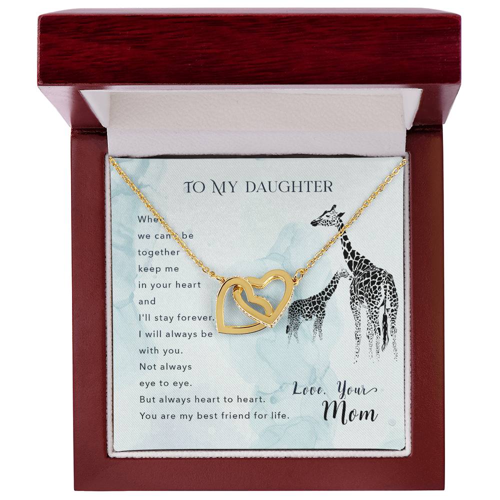 To My Daughter From Mom Interlocking Hearts Necklace Mother To Daughter Gift Birthday Gift To Daughter From Mom Daughter Necklace