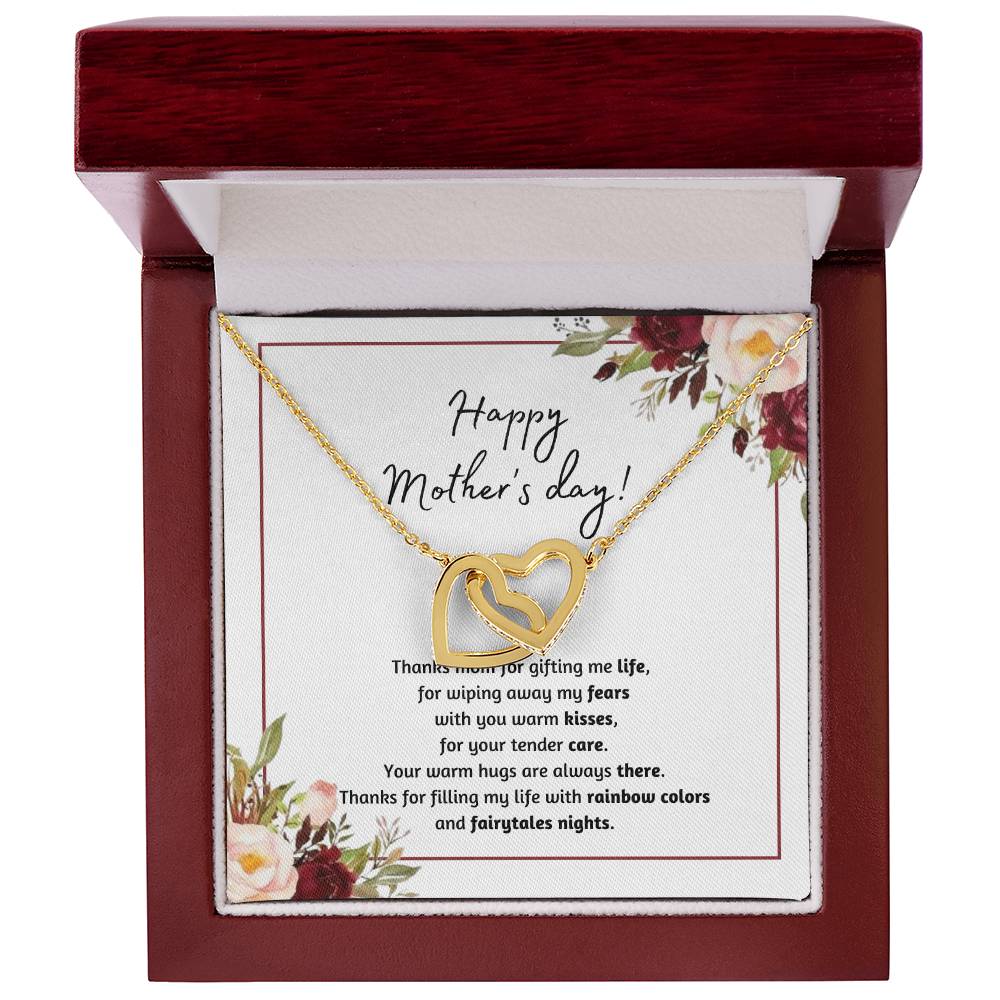 Happy Mothers Day! Thanks Mom For Gifting Me Life Interlocking Hearts Necklace
