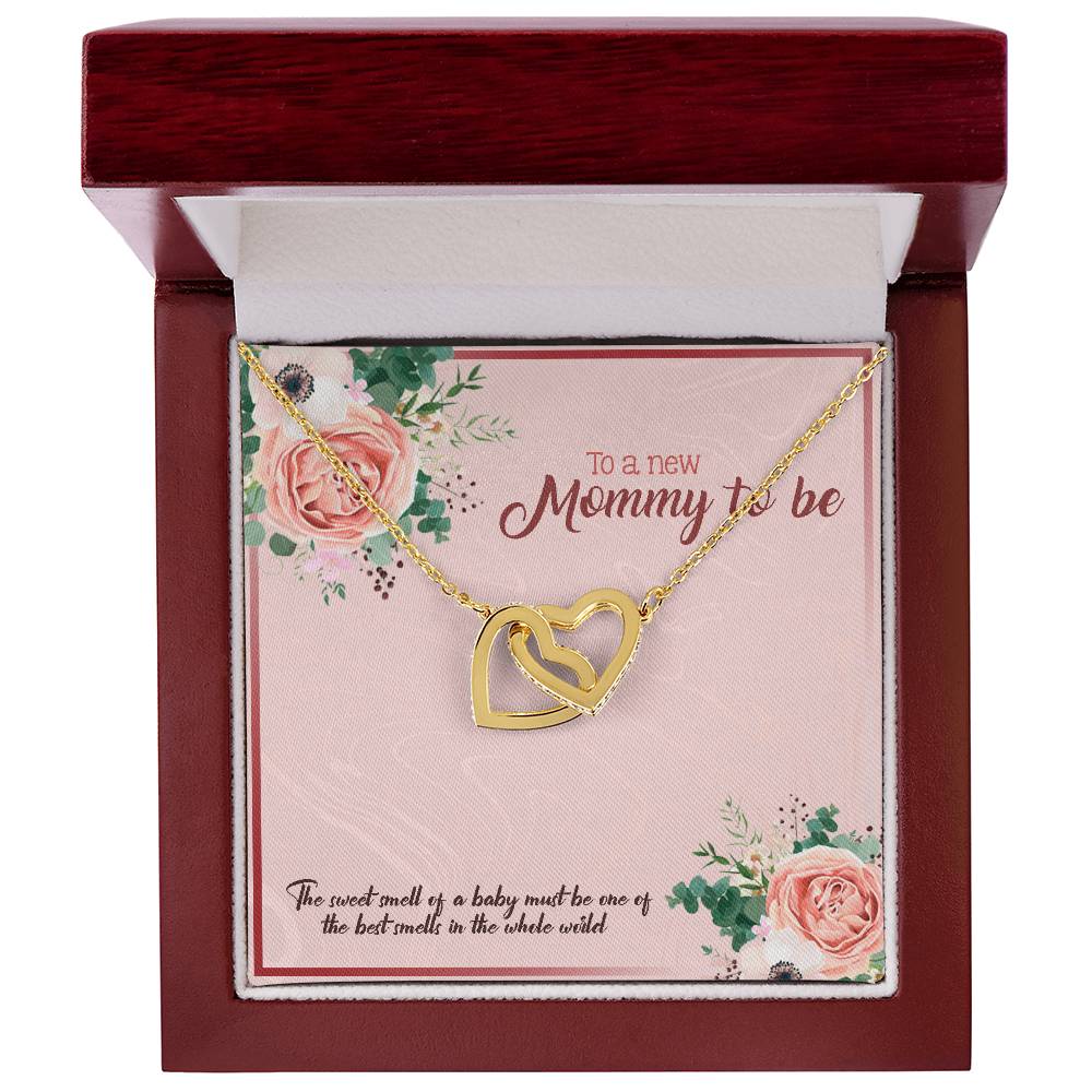 To A New Mommy To Be Interlocking Hearts Necklace