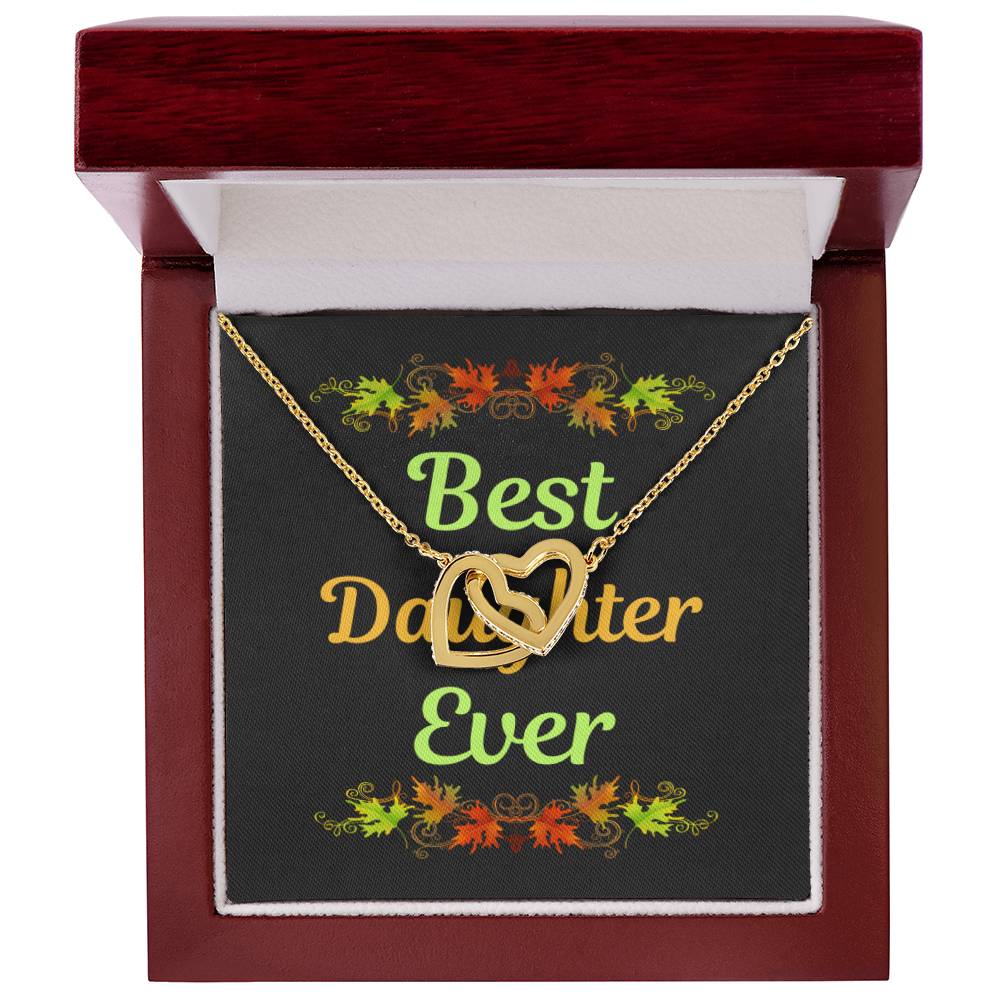 Best Daughter Ever Interlocking Hearts Necklace