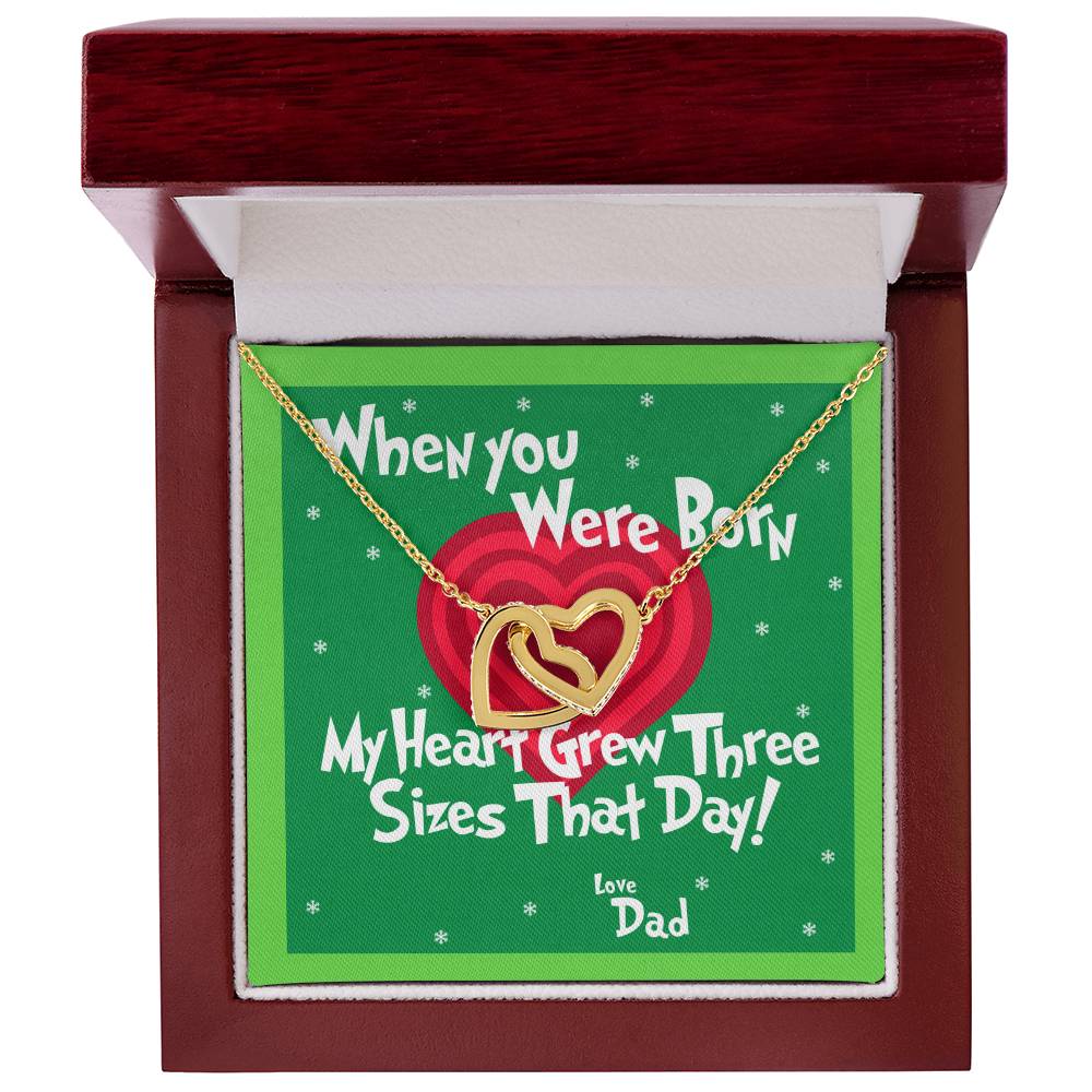 My Heart Grew Three Sizes Interlocking Hearts Necklace