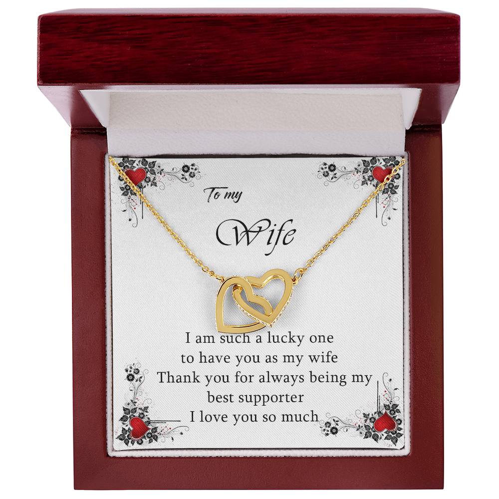 To My Wife Love You So Much Interlocking Hearts Necklace