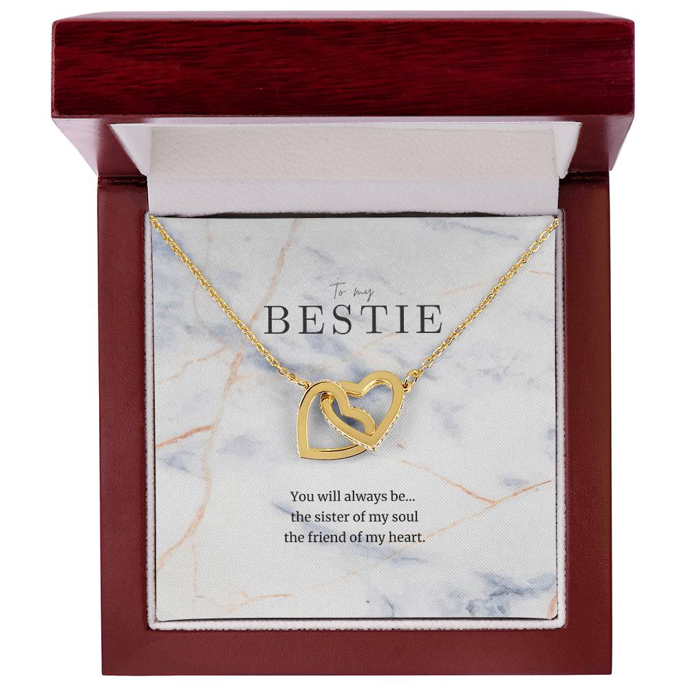 To My Bestie Interlocked Heart Necklace Interlocking Hearts Necklace
