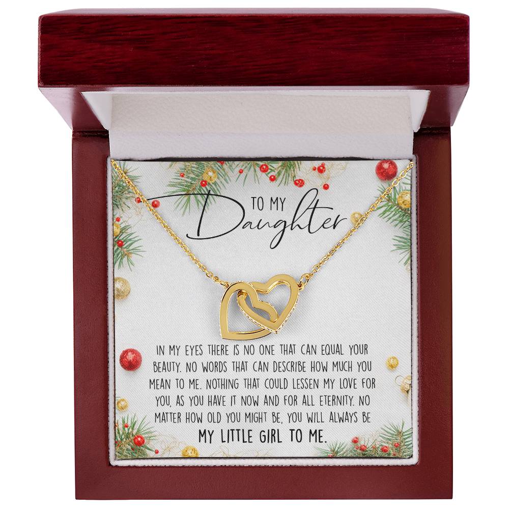 To My Daughter Interlocking Hearts Necklace Message Card