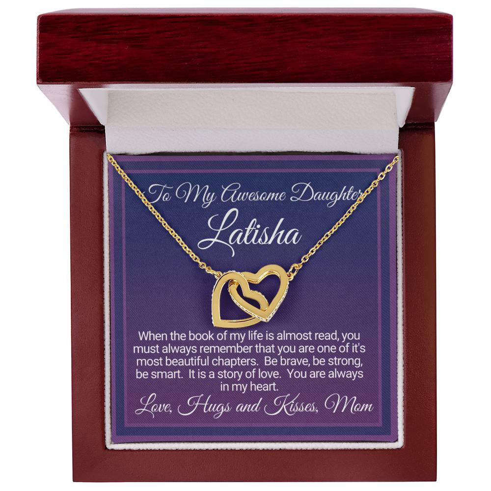 Awesome Daughter Necklace Gift From Mom Interlocking Hearts Necklace