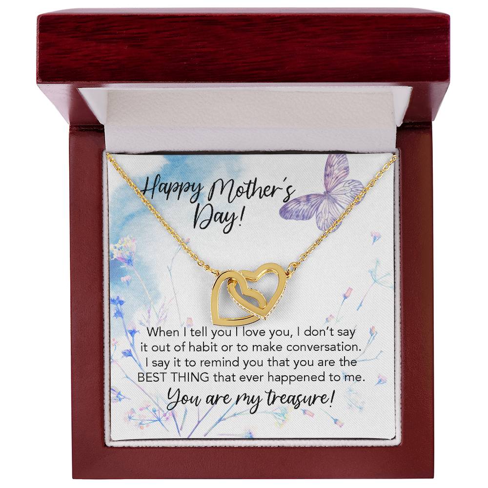 Happy Mother'S Day To My Wife You Are The Best Thing That Ever Happened To Me Our Hearts Are Forever Locked As One Interlocking Hearts Necklace