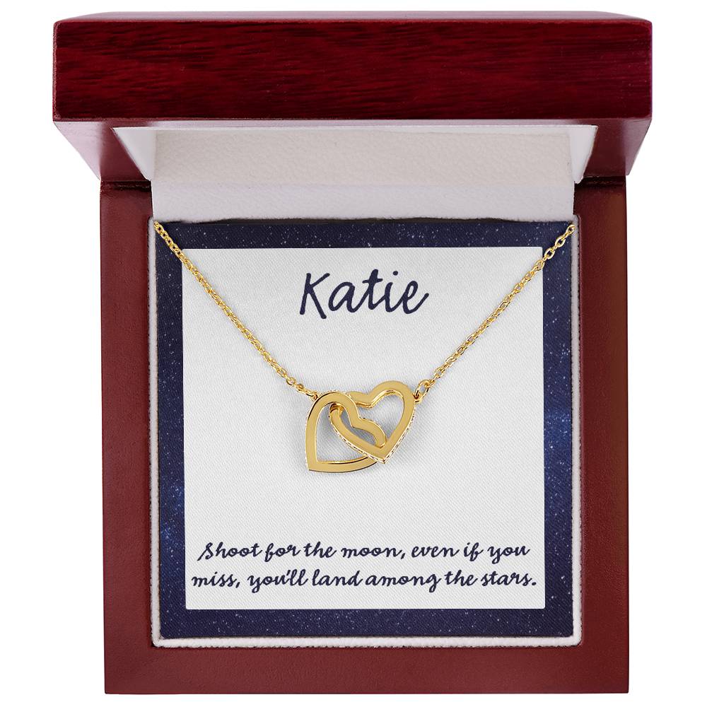 Shoot For The Moon Interlocking Hearts Necklace