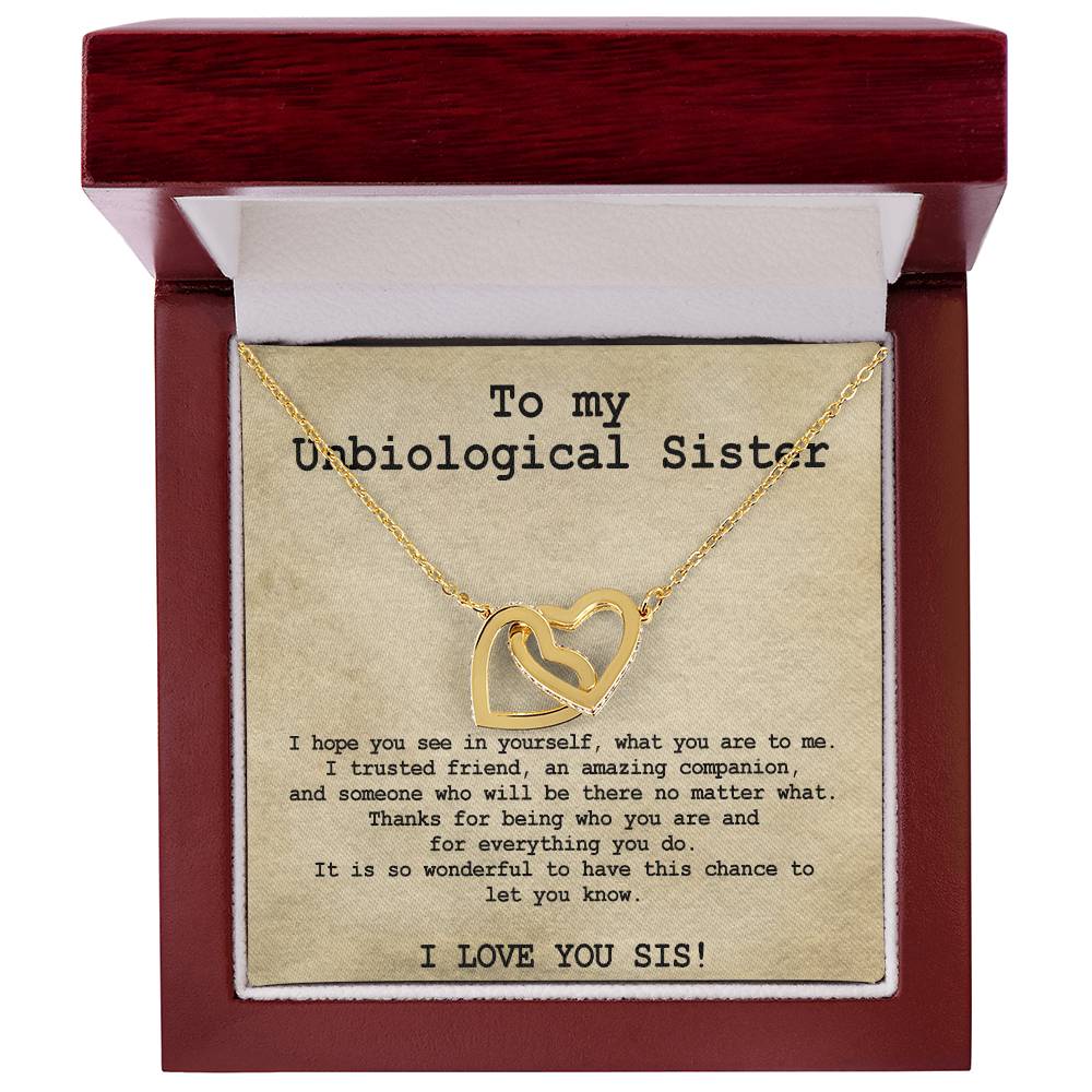 Unbiological Sister Necklace Soul Sister Big Little Sorority Sister In Law Necklace Step Sister Gift Tribe Necklace Best Friend Gift Bff Gift Interlocking Hearts Necklace