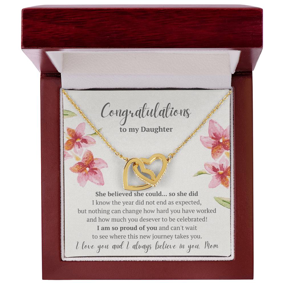 Graduation Congratulations Daughter Interlocked Hearts Necklace Interlocking Hearts Necklace