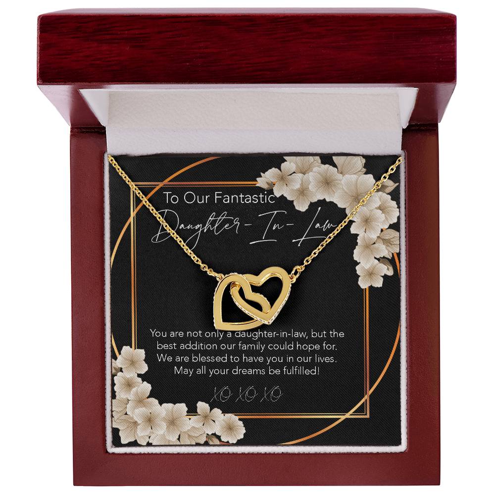 Interlocking Hearts Necklace To My Daughter-In-Law My Daughter-In-Heart Bonus Daughter Gift Daughter-In-Law Necklace Daughter-In-Law