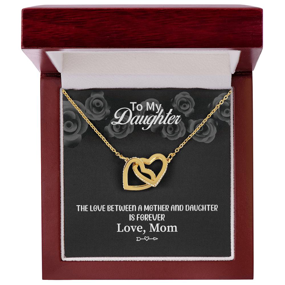 To My Daughter From Mom Interlocking Hearts Necklace Mother To Daughter Gift Birthday Gift To Daughter From Mom Daughter Necklace