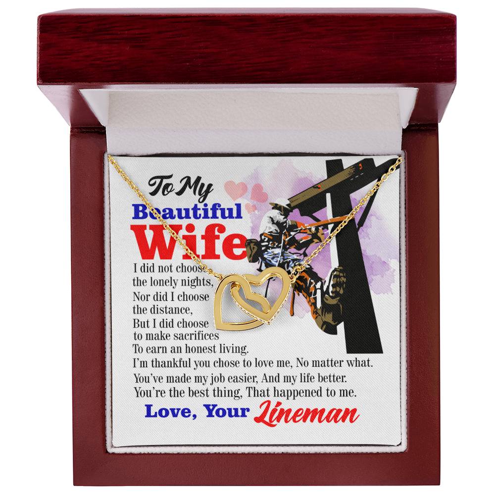 Lineman'S Wife - Interlocking Heart Necklace Interlocking Hearts Necklace