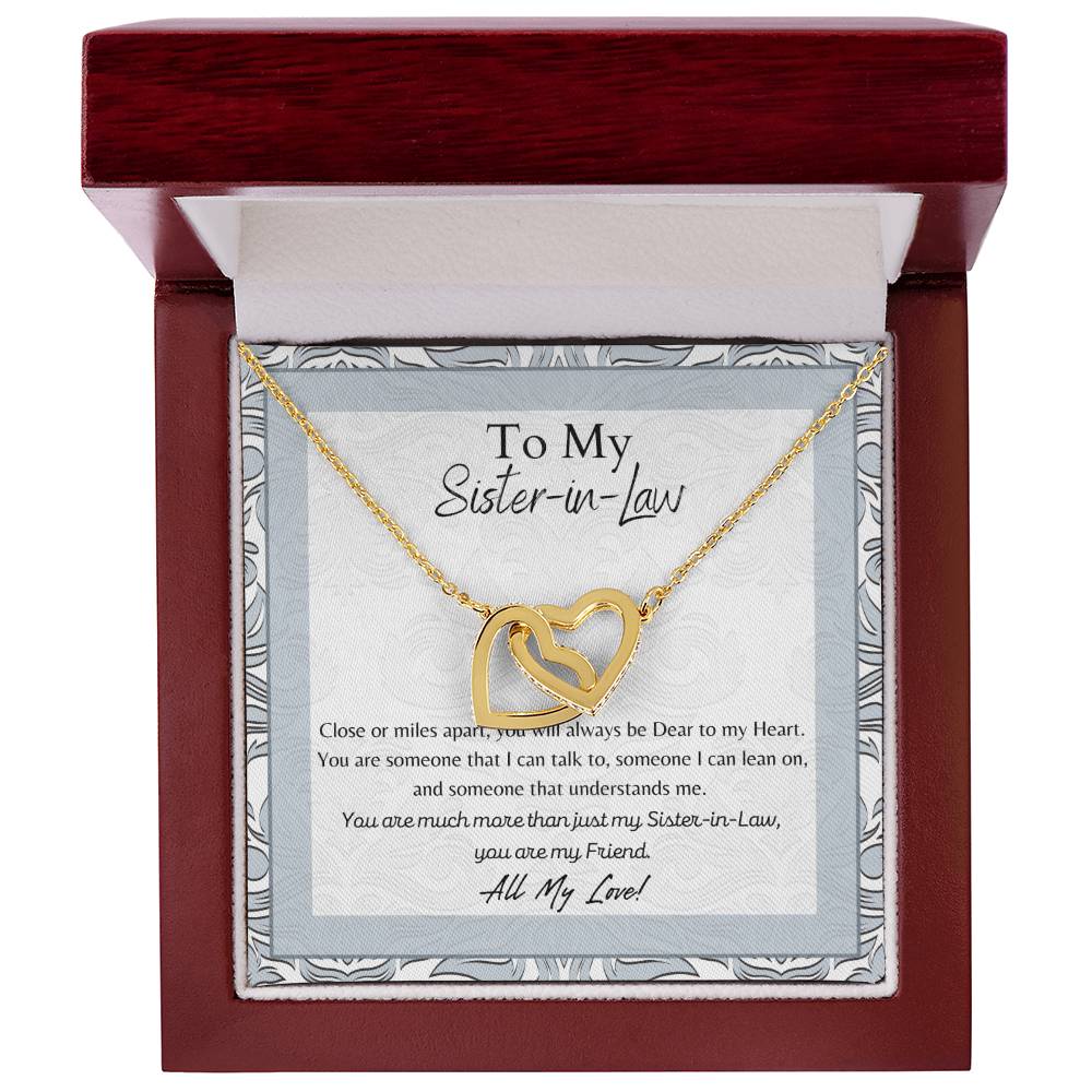 To My Sister-In-Law Interlocking Hearts Necklace