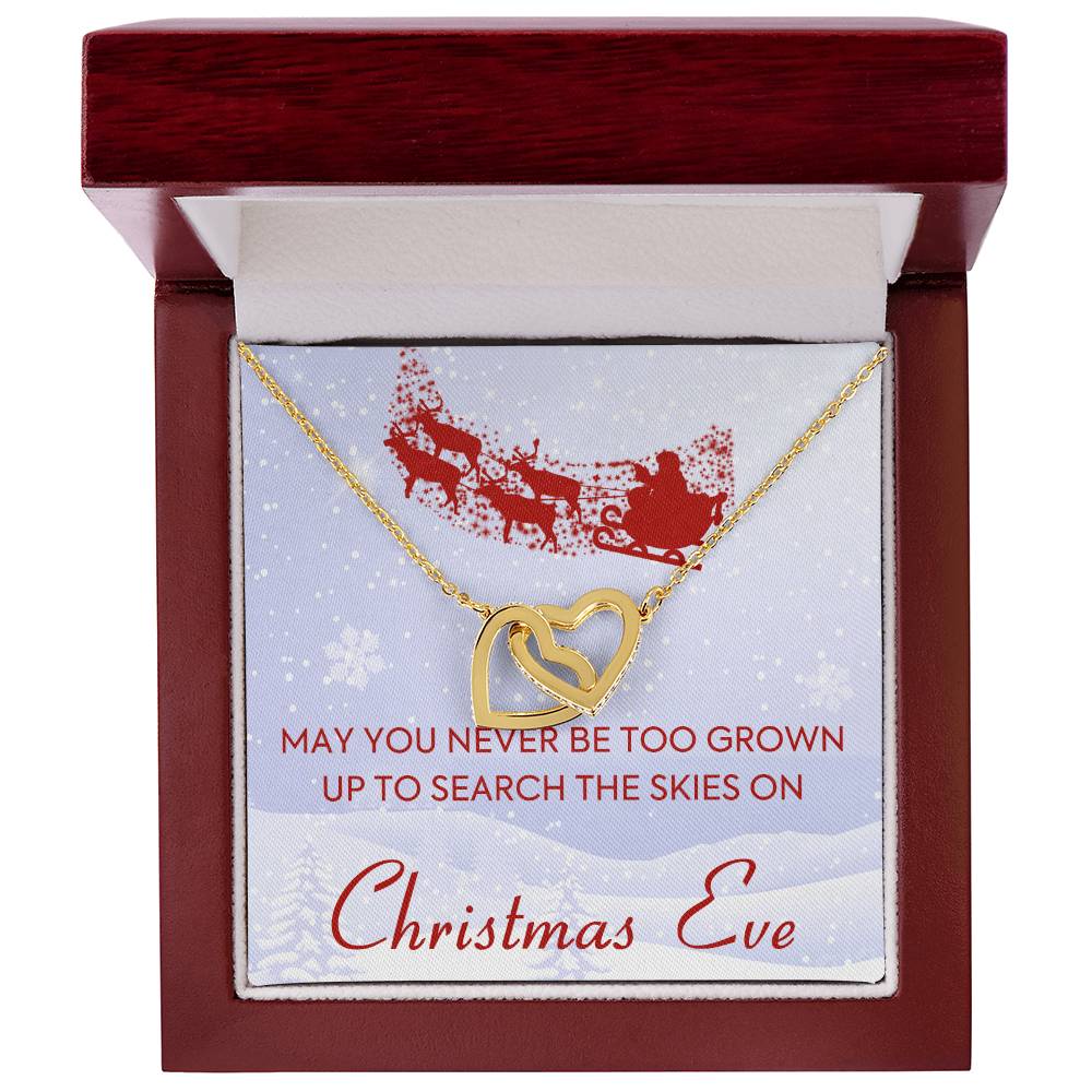 May You Never Be Too Grown Up To Search The Skies On Christmas Eve Forever Love Necklace Interlocking Hearts Necklace