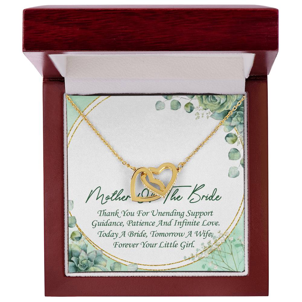 Mother Of The Bride Interlocking Hearts Necklace Message Card