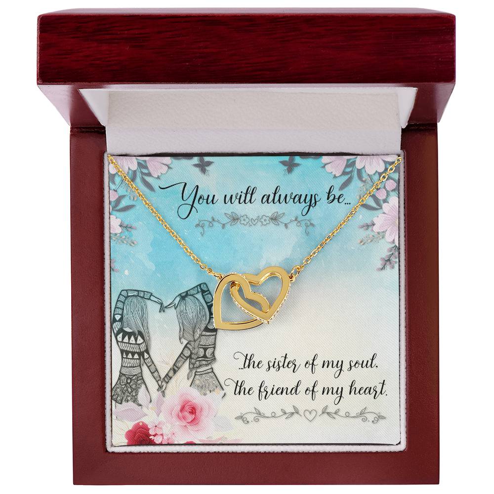Gift For Sister - The Sister Of My Soul Necklace Interlocking Hearts Necklace
