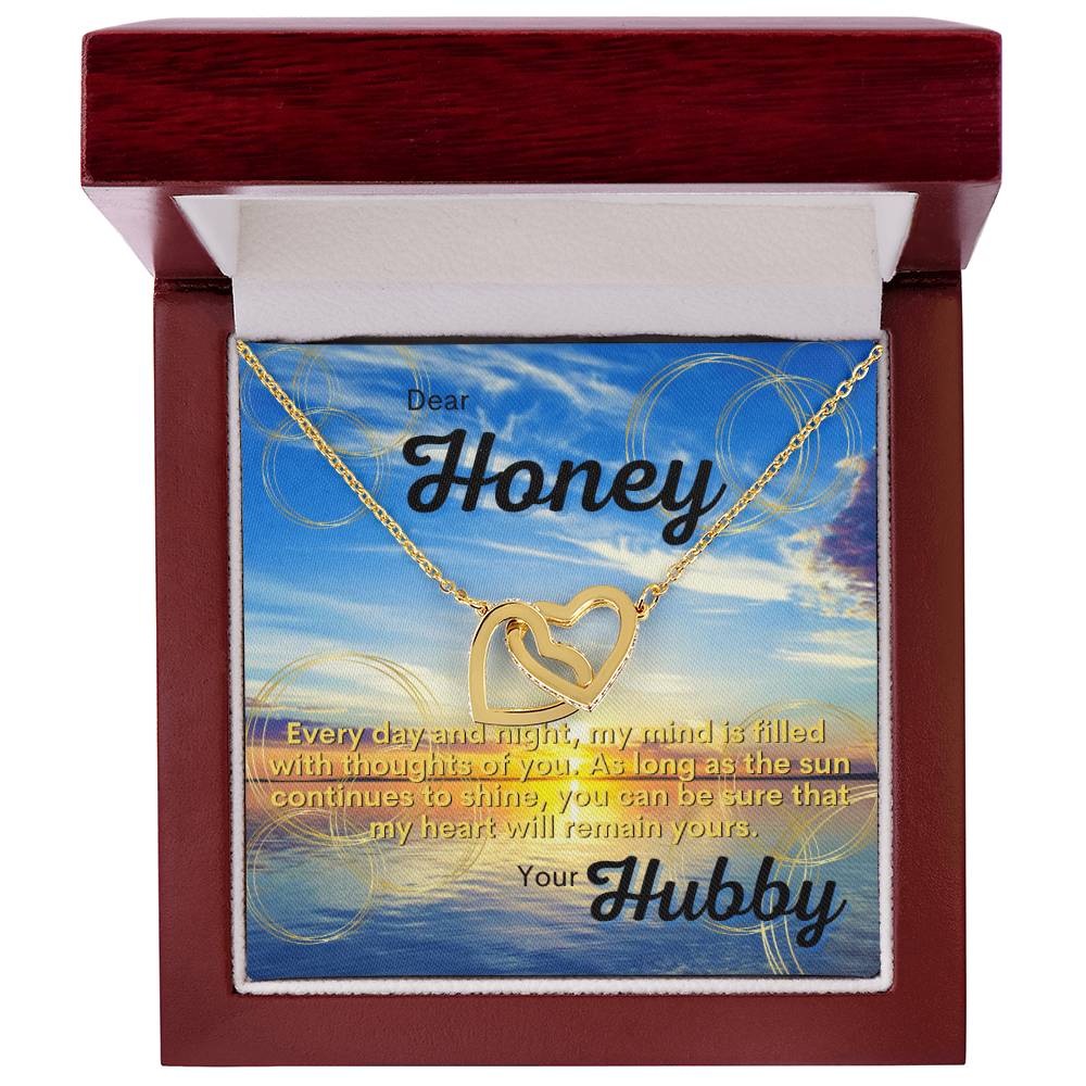 Husband To Wife Gift Partner Bae Girlfriend Significant Other. As Long As The Sun Continues To Shine You Can Be Sure That My Heart Will Remain Yours. Interlocking Hearts Necklace