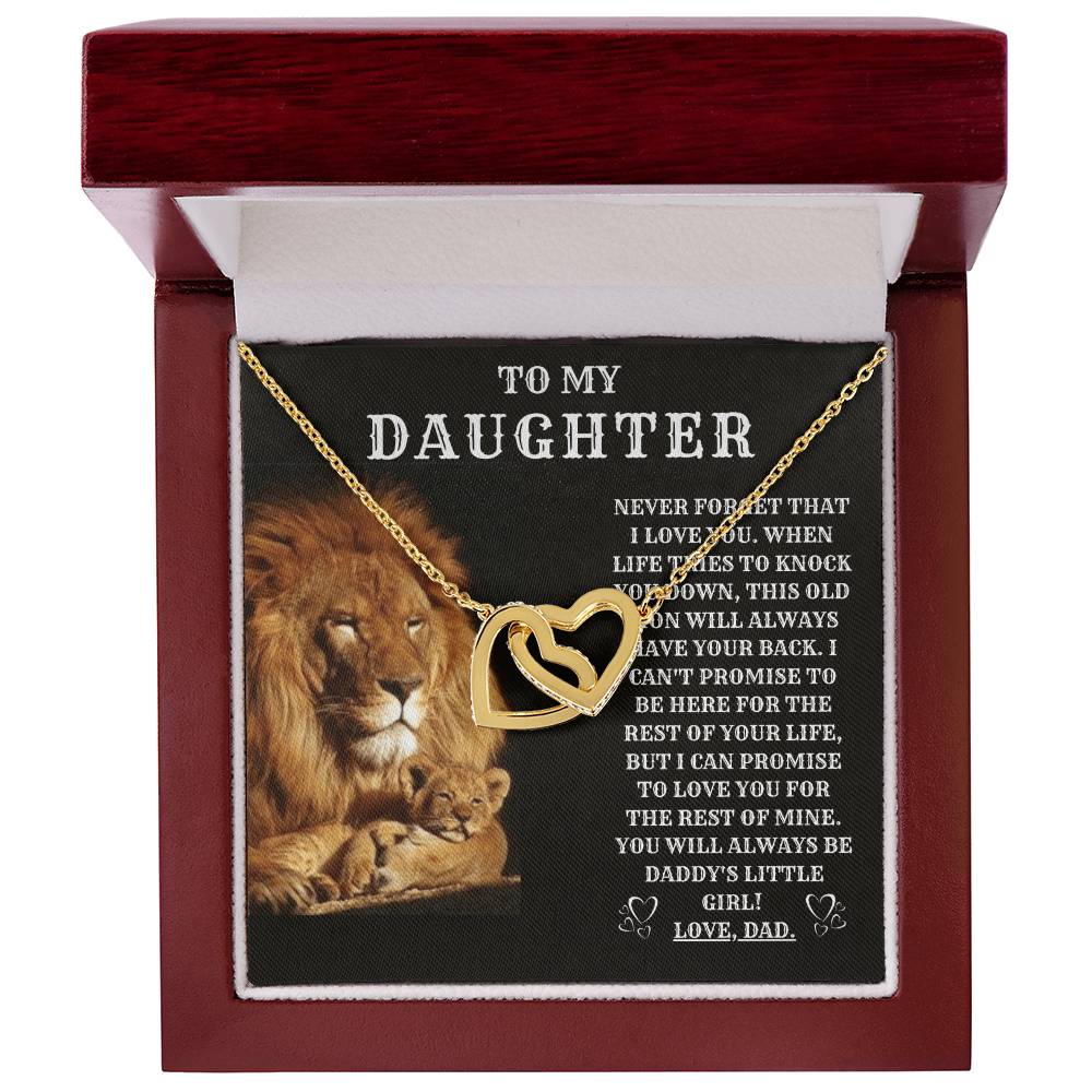 To My Daughter - Interlocking Hearts Necklace - From Dad