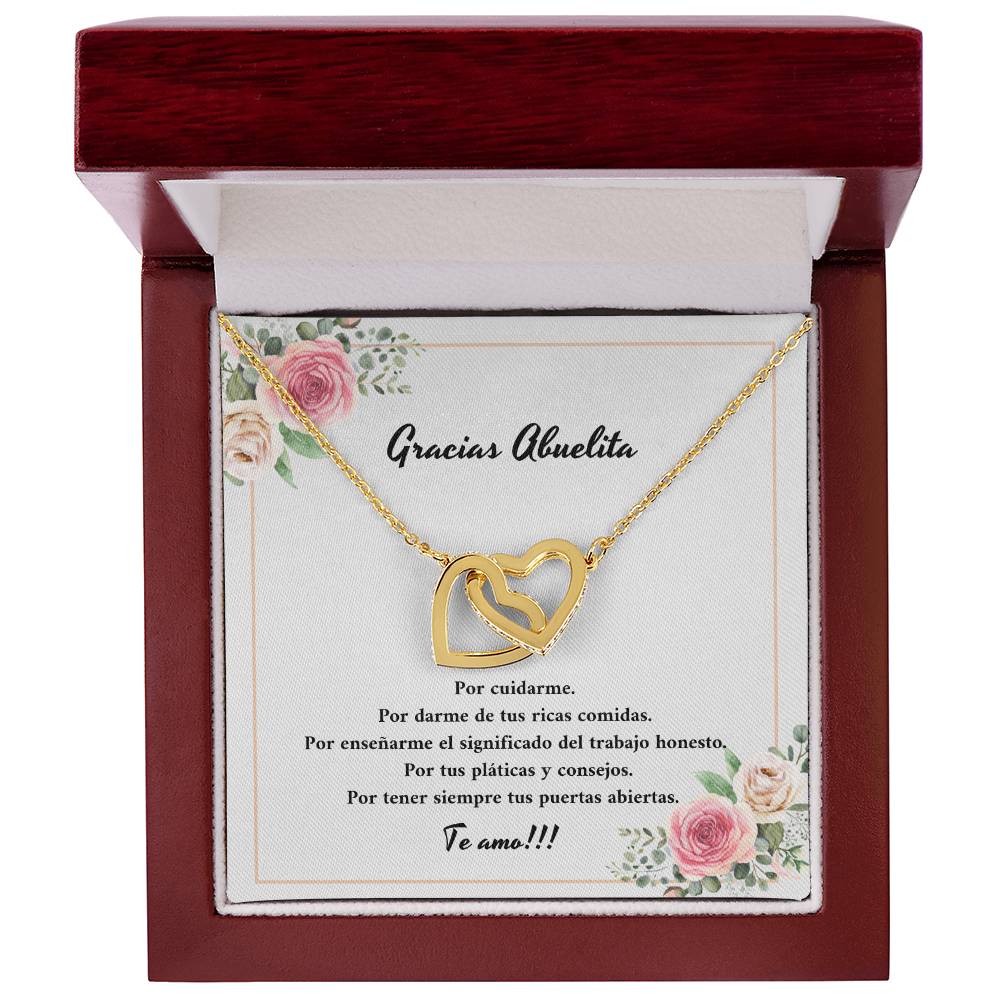 Gracias Abuelita Por Cuidarme Por Darme De Tus Ricas Comidas Interlocking Hearts Necklace