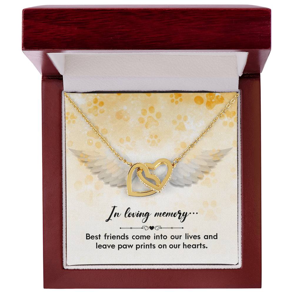 Heart Necklace In Loving Memory Sympathy Gift Pet Loss Dog Memorial Gift Cat Loss Memorial Gifts For Pets Necklace Remembrance Gift Interlocking Hearts Necklace