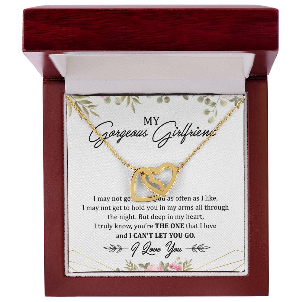 My Gorgeous Girlfriend Interlocking Hearts Necklace Message Card