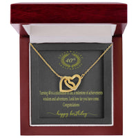 Personalized Gift 40Th Birthday Necklace Interlocking Hearts Necklace