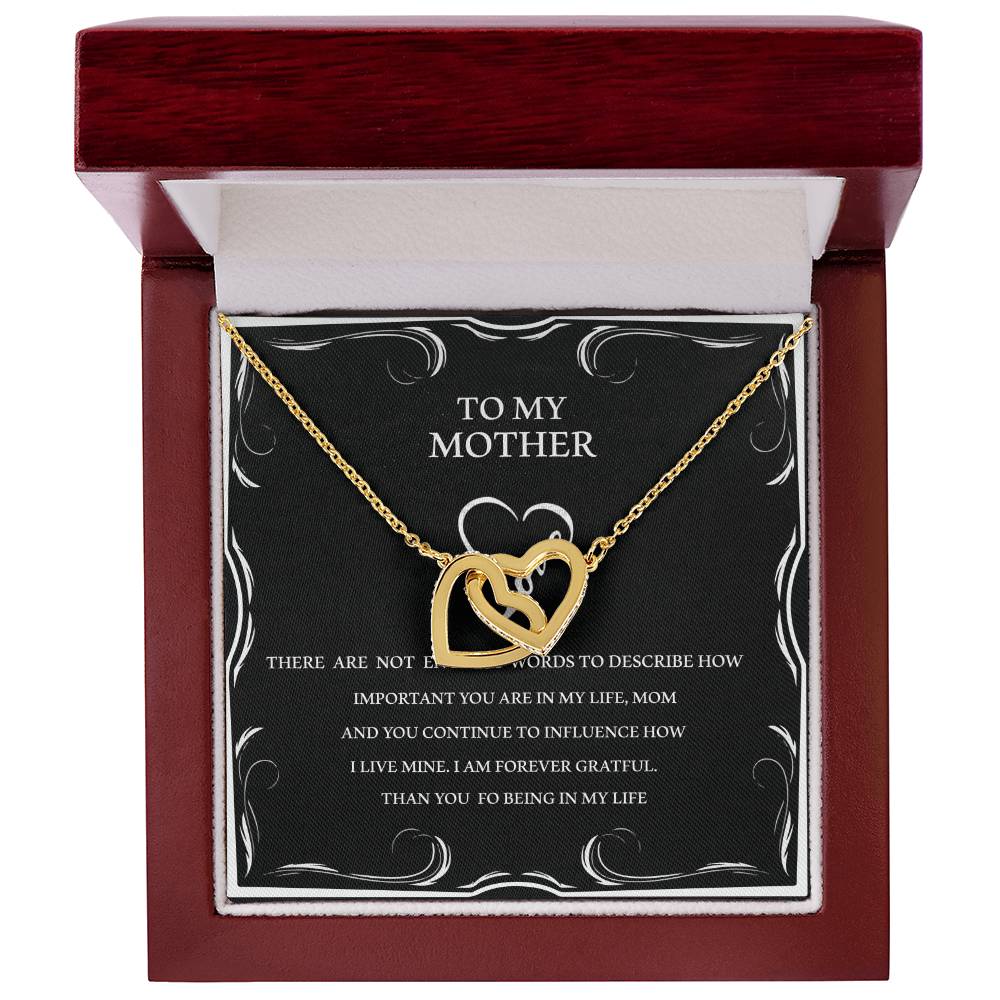 To My Mother - Two Hearts Interlocking Hearts Necklace