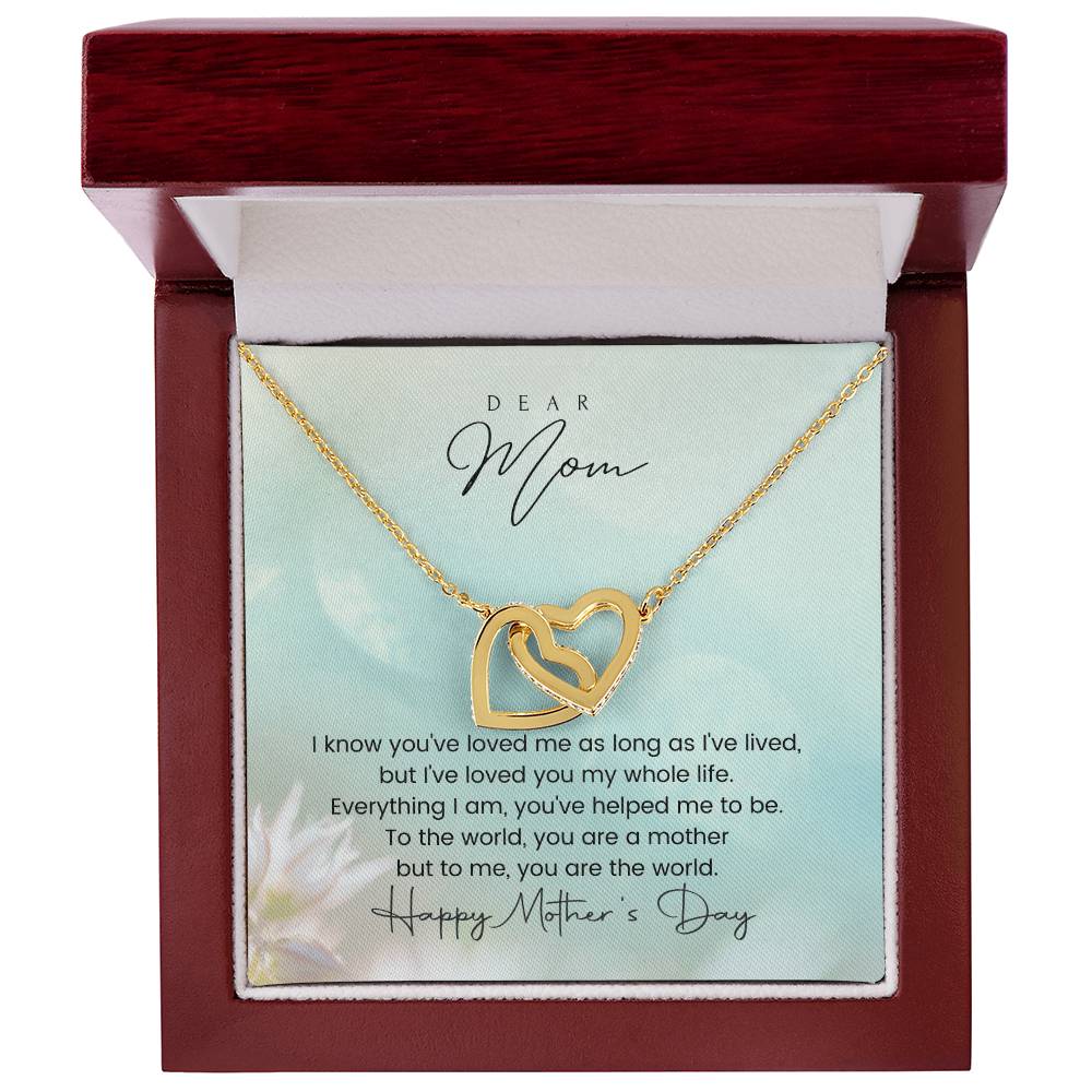 You Are The World Mother'S Day Double Hearts Interlocking Hearts Necklace
