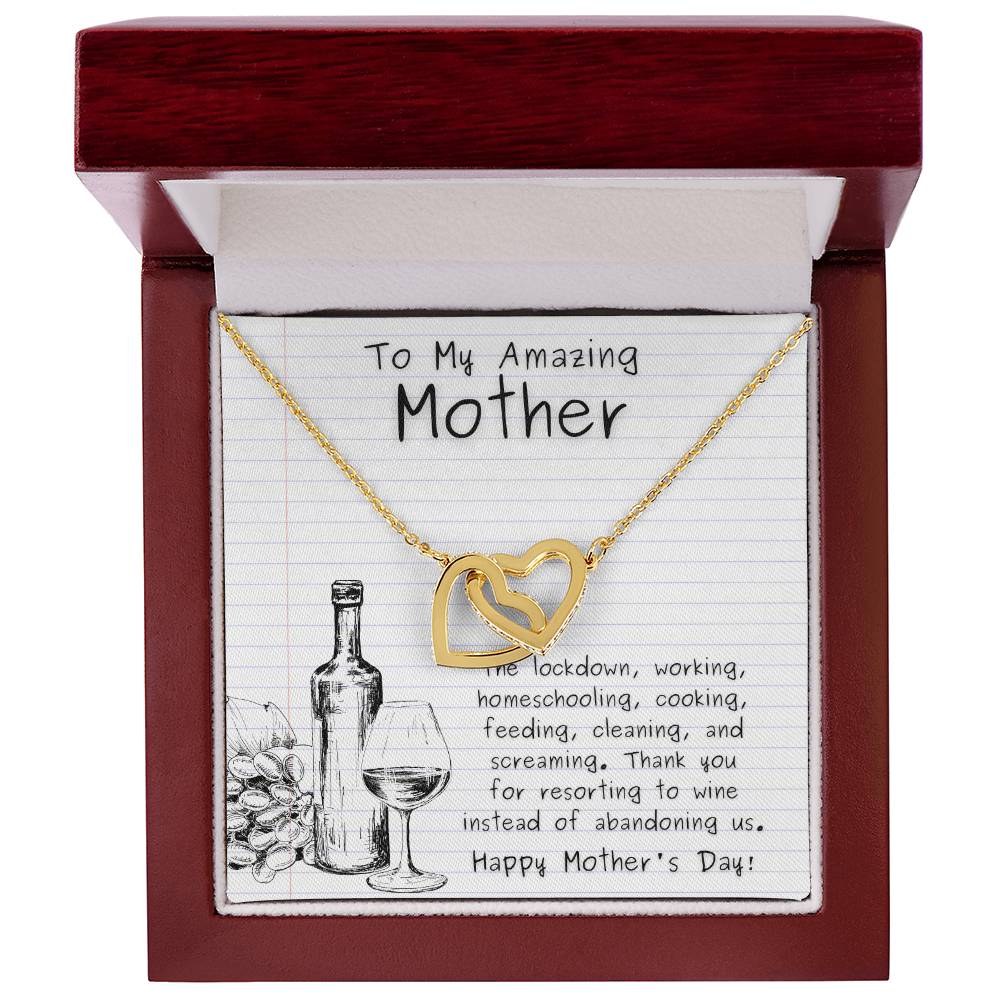 To My Mommy - Thanks For Not Abandoning Us - Interlocking Hearts Necklace