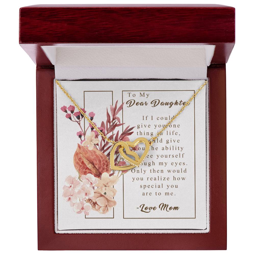 To My Daughter - Through My Eyes - Necklace Interlocking Hearts Necklace
