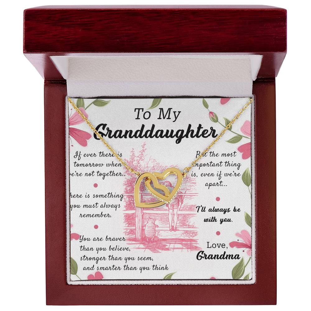 The Most Important Thing - Great Gift For Granddaughter Interlocking Hearts Necklace