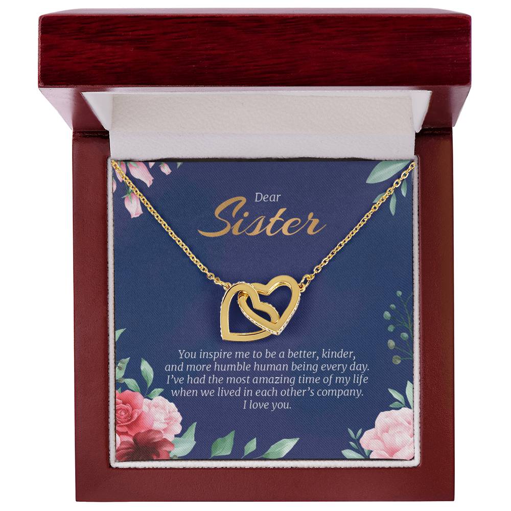 Interlocking Hearts Necklace For Sister