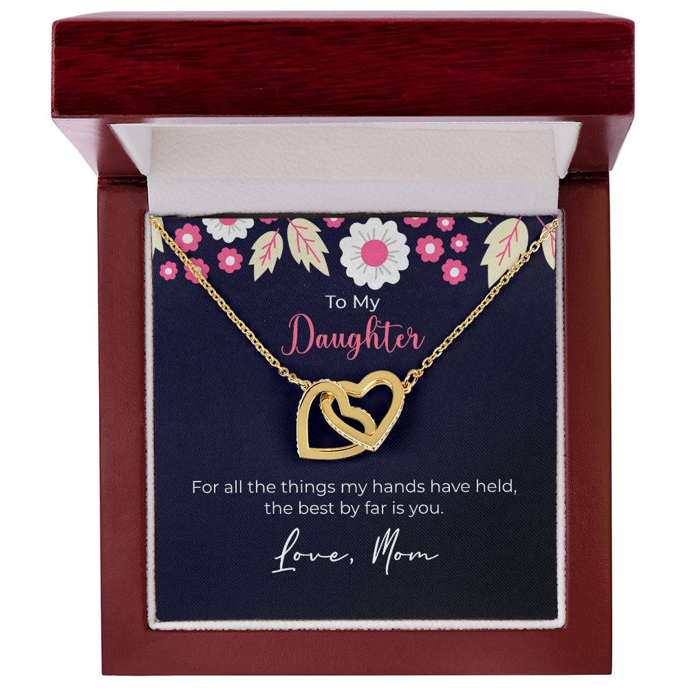 Moonkite Presents - To My Daughter Interlocking Hearts Necklace Mp019