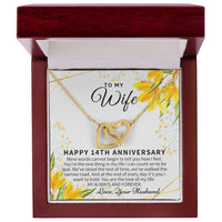14 Year Wedding Anniversary Gift For Wife 14Th Anniversary Gift For Her 14 Year Anniversary Gift Ideas 14Th Anniversary Gifts Interlocking Hearts Necklace