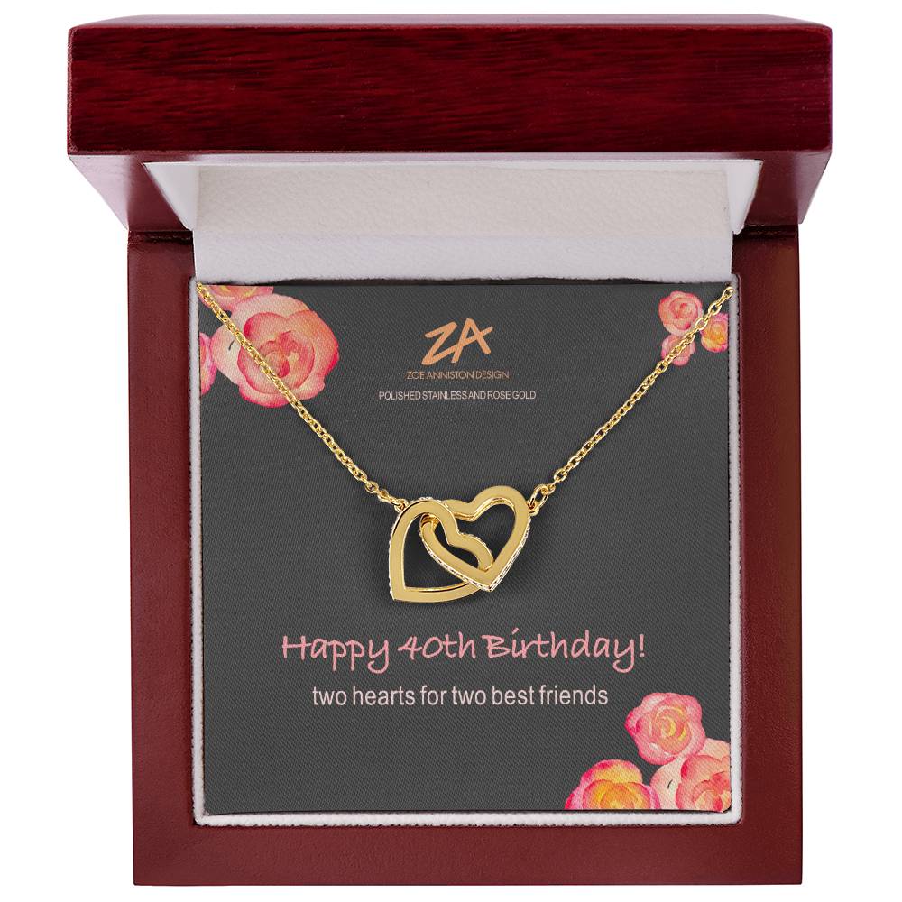 Happy 40Th Interlocking Hearts Necklace