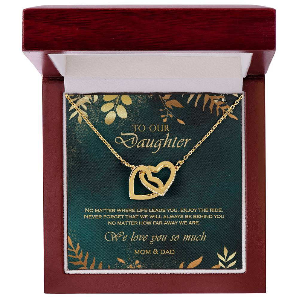 Interlocking Heart Necklace To Your Daughter – From Mom & Dad With Love – Jewelry Gift B1D8T4 Interlocking Hearts Necklace
