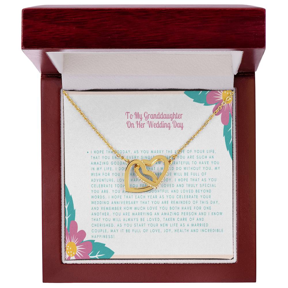 Granddaughter Wedding Day Necklace Gift Bride Gift From Grandmother Bride Jewelry Gift From Grandmother In 14Kt Gold Filled Rose Silver Interlocking Hearts Necklace