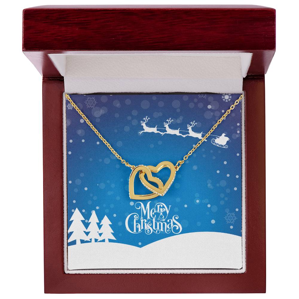 Santa'S Sleigh Interlocking Hearts Necklace