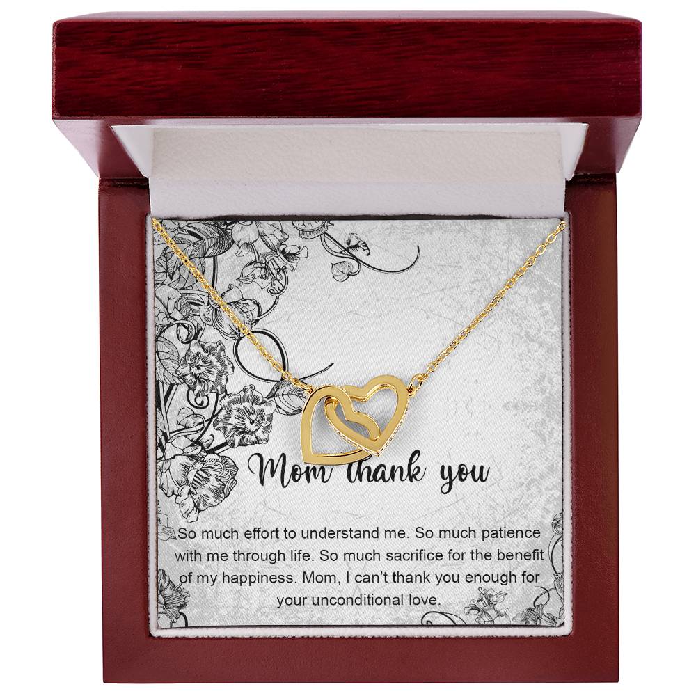 Mom Thank You Mother'S Day Gift Necklace Jewelry Gift For Mom From Daughter Son Appreciation Gift For Mother Interlocking Hearts Necklace