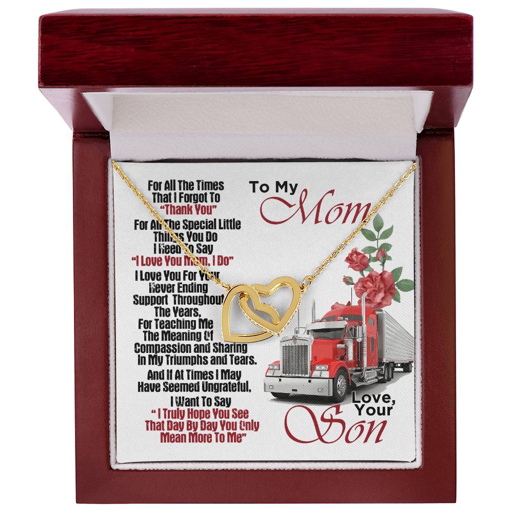 Trucker'S Mom- Interlocking Heart Necklace Interlocking Hearts Necklace