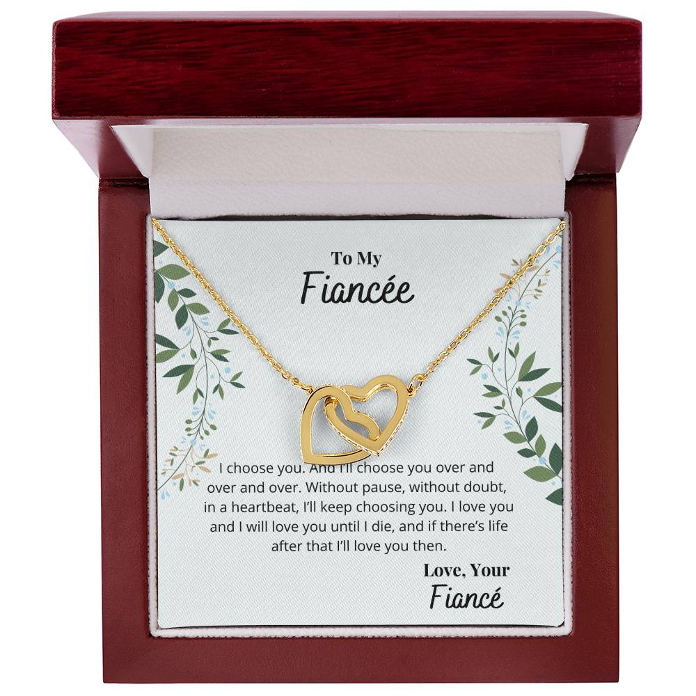 To My Fiancée - I'Ll Always Love You Necklace Interlocking Hearts Necklace