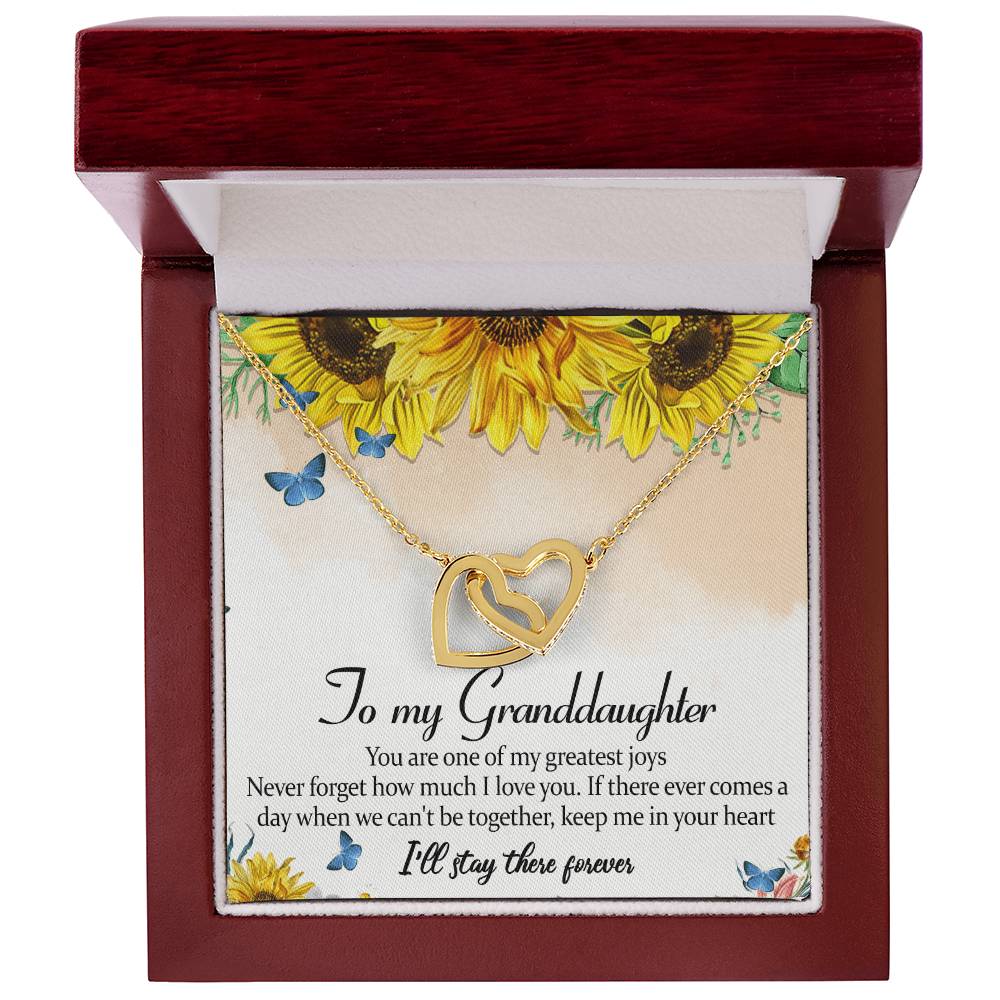 To My Granddaughter Interlocking Hearts Necklace Message Card