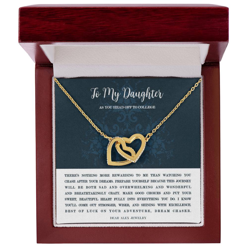 Going To College Necklace Interlocking Hearts Necklace